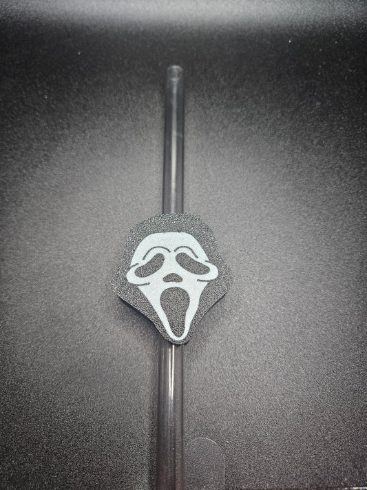 Ghost face straw topper